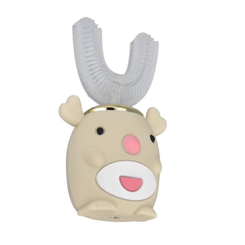 U Shaped Toothbrush Cartoon Cute Design Waterproof 5 Brushing Modes