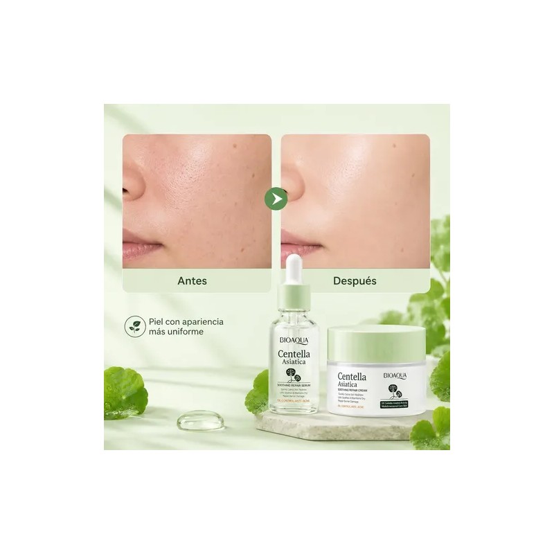 Kit Facial Centella Asiática Suaviza Regenera Hidrata 6 Pza