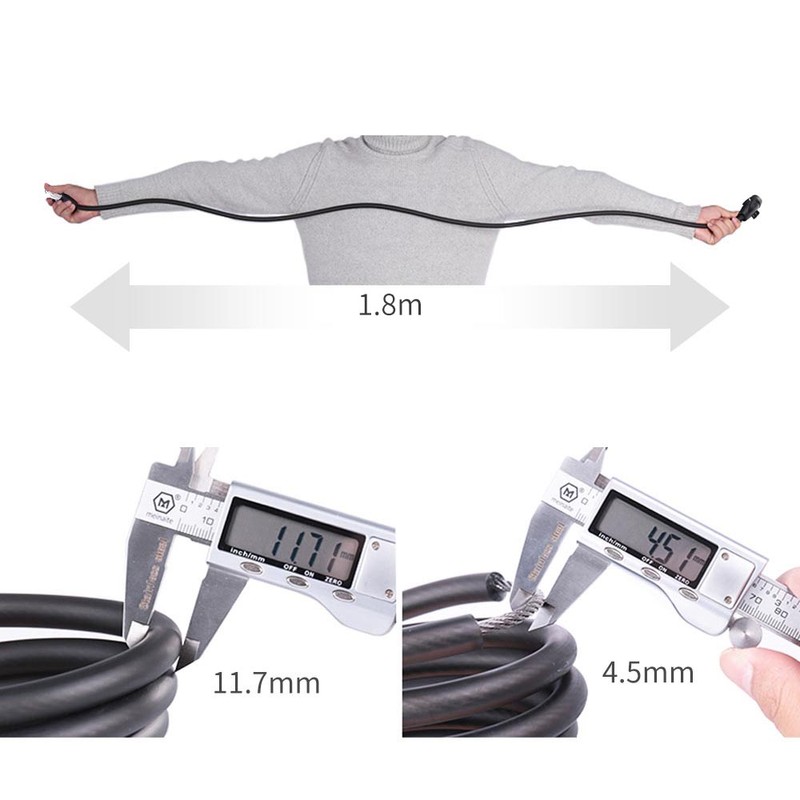 Bicycle Cable Lock Versatile Heavy Duty Anti-theft Security Cable Lock