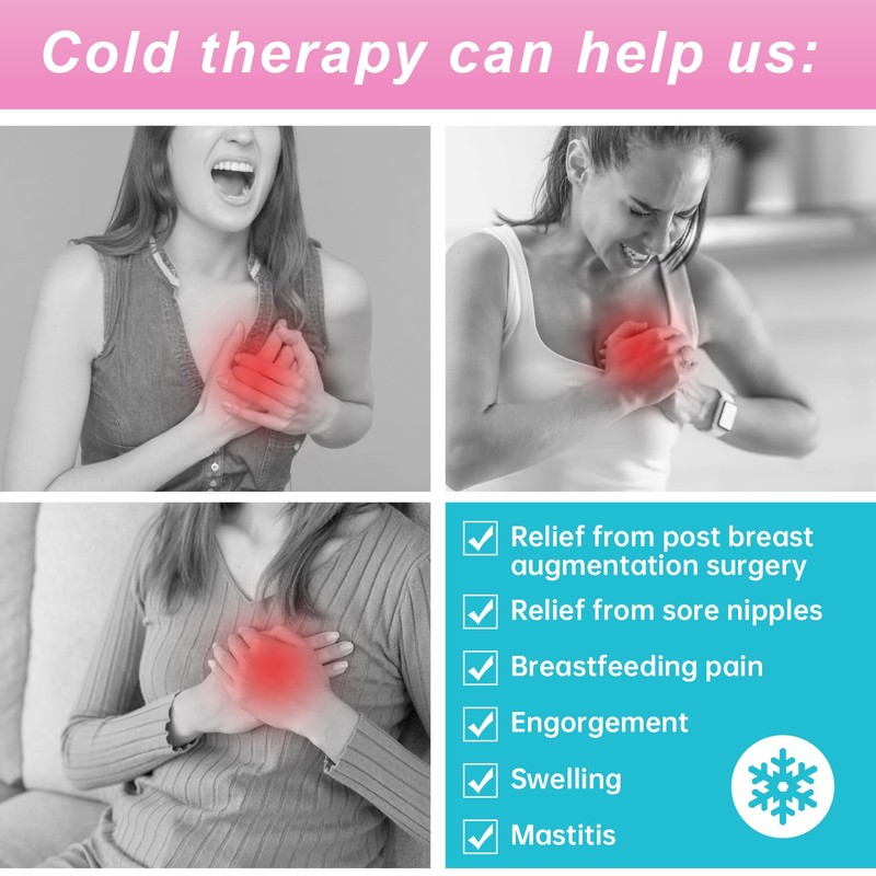Breast Therapy Ice Packs Large Hot Cold Breast Pads, Nipple