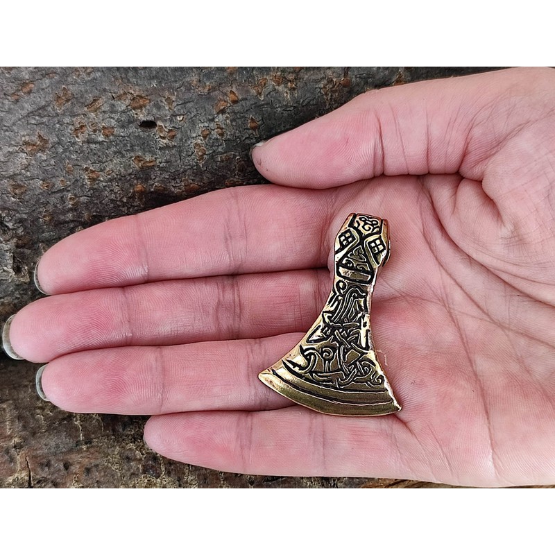 Kiss of Leather Solid Axe Pendant Bronze No. 36