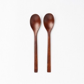 JAJU frequently used lacquered dessert spoon 2P, cherry brown cherry brown_FRFR / 자주 JAJU  자주 쓰는 옻칠 디저트 스푼 2P, 체리브라운체리브라운_FRFR