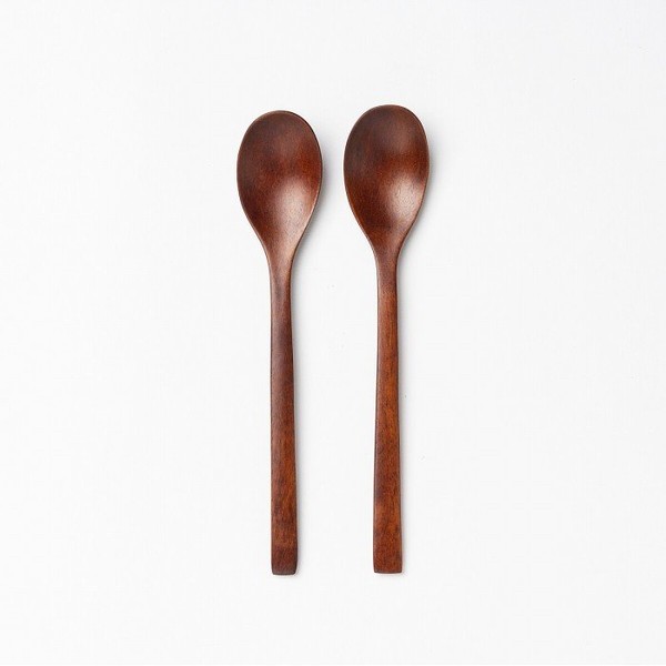 JAJU frequently used lacquered dessert spoon 2P, cherry brown cherry