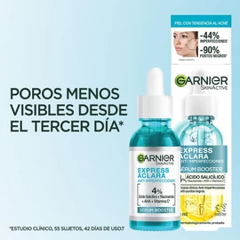 Garnier Express Aclara Sérum Anti Imperfecciones, con Concentrado de Vitamina C, Ácido Salicílico y Niacinamida para Piel Grasa y/o con Tendencia al Acné, 30 ml