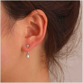 Cimenexe Punk Water Drop Ear Jackets Earrings Silver Water Drop Earrings Retro Tear Earrings Front Back Stud Earrings Jewellery for Women and Girls Gifts