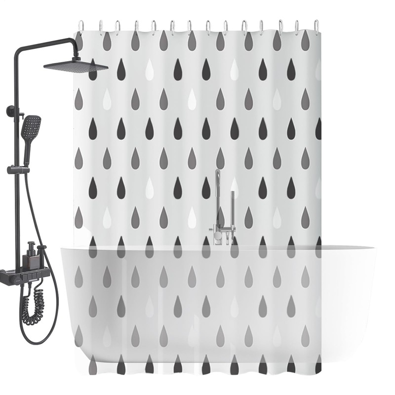 Shower Liners,Water-Drop Pattern Bath Liner for Shower | Textured Washable
