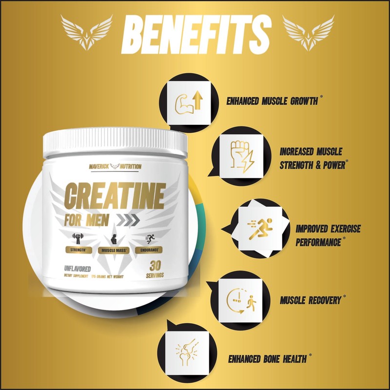 Maverick Nutrition Creatine Powder for Men - Creatine Powder -