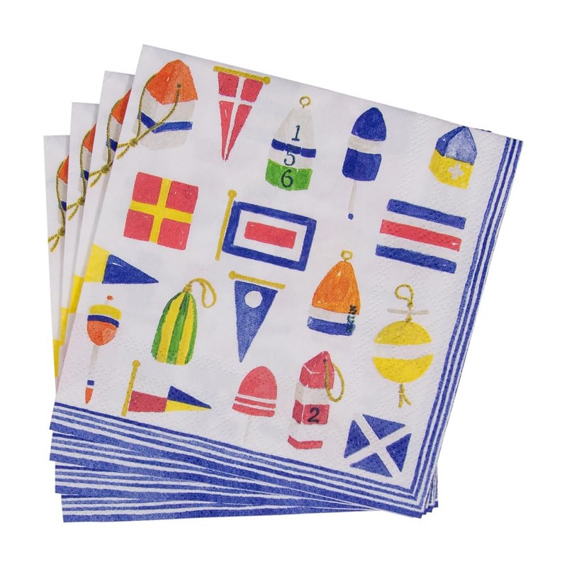 Caspari Nantucket Paper Cocktail Napkins - 20 Per Box