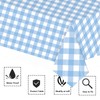 2pcs Light Blue and White Checkered Disposable Tablecloth Table Covers,137