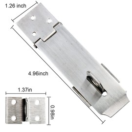 Arlai 4" Stainless Steel Latch Lock Padlock hasp Set, with Screws and Padlock, Your Own Fence Locks gate Lock, for shed Locks with Keys Lock hasp Set