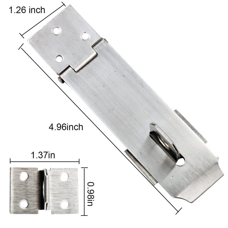 Arlai 4" Stainless Steel Latch Lock Padlock hasp Set, with