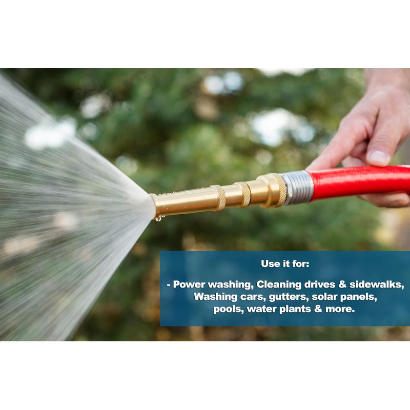 2-Pack 3-in-1 Multi-Purpose 5-inch Brass Twist Garden Hose Nozzle with