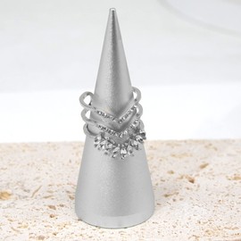 Frodete Silver Rings for Women Statement Rings Evil Eye Chevron Pointed V Shaped Adjustable Rings Finger Ring Jewelry Gifts for Teen Girls (Silver)