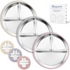 Bakpoco Stainless Steel Suction Plates for Toddlers, 9" Divided Kids