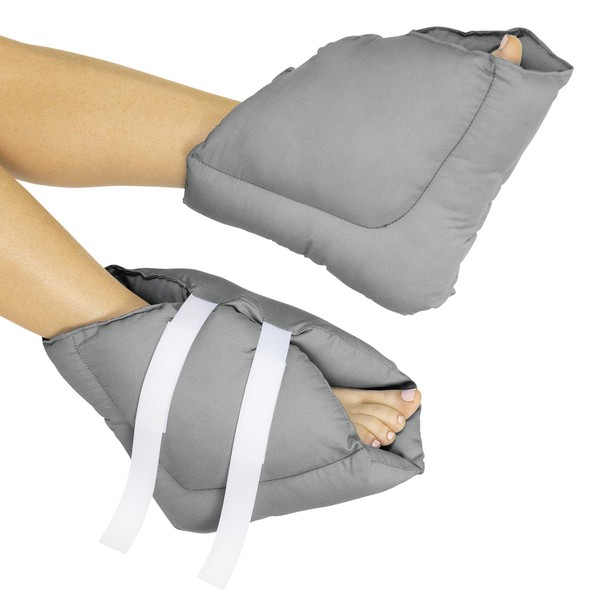 Xtra-Comfort Heel Protector Cushion (Pair) - Foot Boot for Swollen Feet, Sore Ankles, Pressure Ulcers, Sleeping and Recovering Post Surgery - Elevator Leg Rest Protection for Pain Relief - Washable
