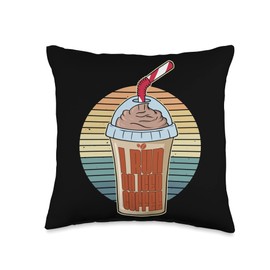 I Run On Iced Coffee Drink Caffeine Lover Cold Drink Throw Pillow