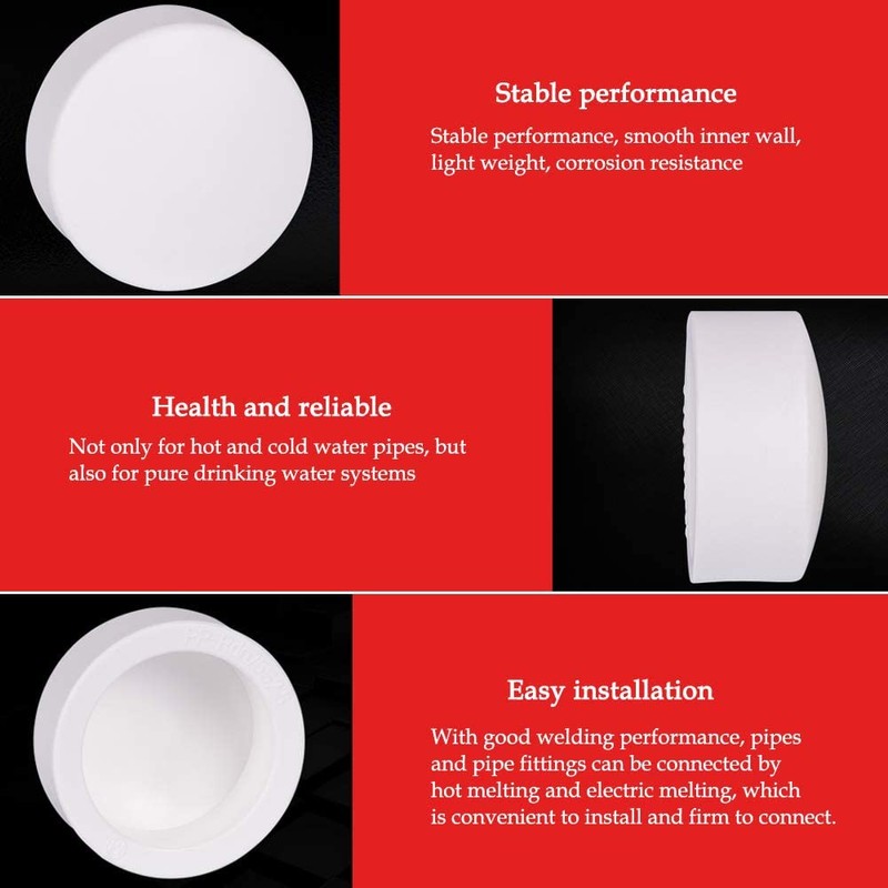 YOFASEN Water Pipe Fittings White PVC Slip End Caps Cover,