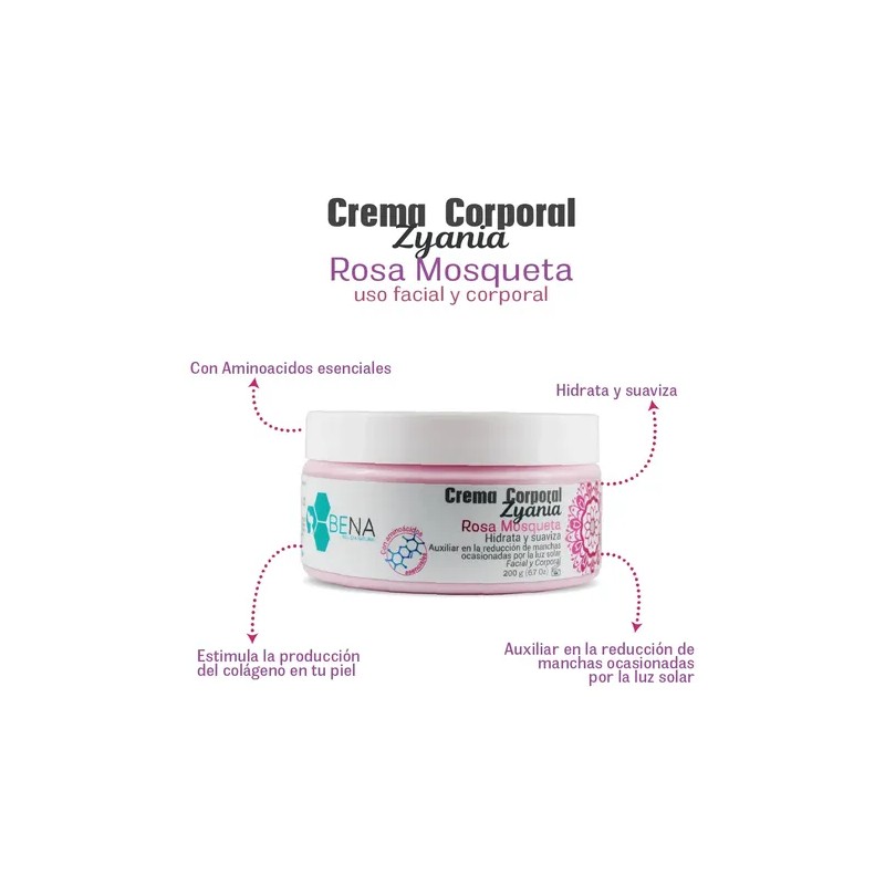 Crema Corporal Facial Y Corporal Rosa Mosqueta, Bena Belleza