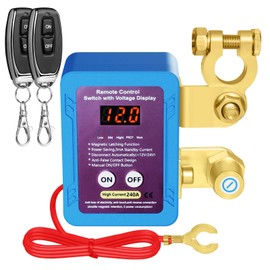 Smart Battery Kill Switch for Car with Led Voltage Display,Remote Battery Disconnect Switch 12V, Battery Kill Switch Anti Theft, Battery Cut Off Shut Off Switch for Car,Vehicle, RV, ATV,Truck, Boat