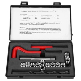 Heli Coil, Coil Master Kit, 17 Pieces Thread Inserts M11 x 1.25 Internal Thread Repair Accessories, Assortment Set, 11 mm Wire Thread Insert Kit, Stainless Steel Thread Inserts