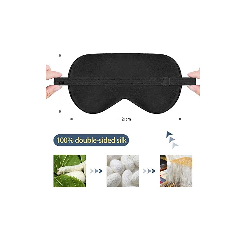 townssilk townssilk Silk Sleep mask with Adjustable Strap,Comfortable and Super