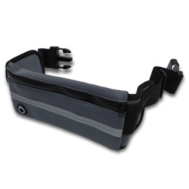 Kisma Cycling Fanny Pack and Waist Pouch for Biking, Cyclists, Running, and Fitness, Adjustable Strap, Zippered Storage Pockets, and Hands-Free Carrying, Men and Women (Grey)