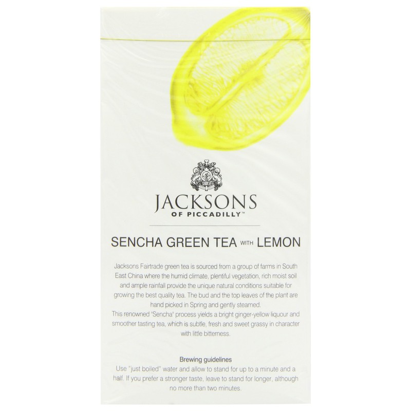 Jacksons of Piccadilly Fairtrade Sencha Green with Lemon 20 Teabags