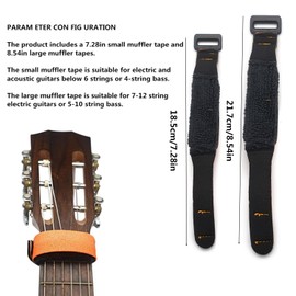 Coehaopike Guitar Bass Fret Wrap String Muter Fretboard Wraps Noise Reducer Dampener Universal for 7 String Acoustic Electric Classic Guitar Bass String Instrument (Orange)
