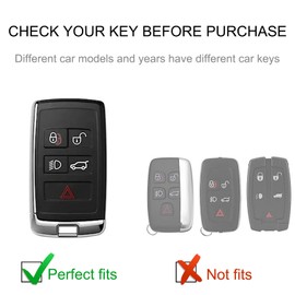 CACARLIKE for Land Rover Key Fob Cover with Land Rover Keychain, Car Key Fob Case Compatible with 2018-2023 Land Rover Range Rover Evoque Sport Vogue Discovery 5 Jaguar E I-PACE Smart Key Protector