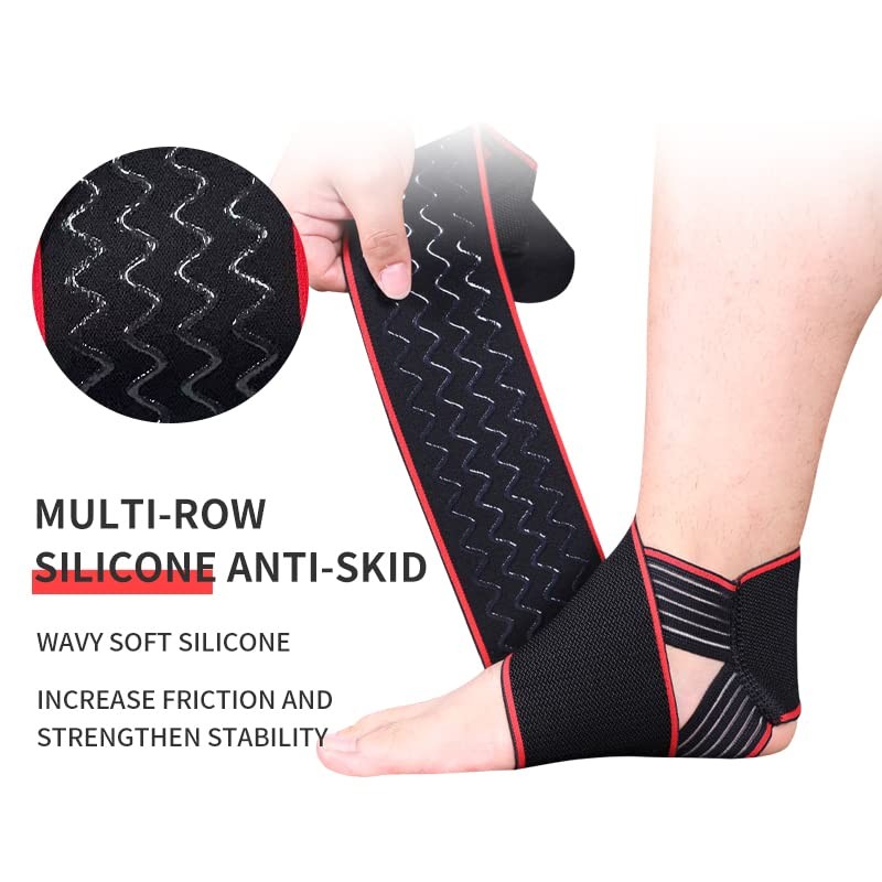 Ankle Support Brace - Breathable Adjustable Compression Ankle Sports Wrap.