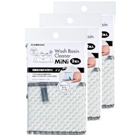 Mameda BS-408 Sponge, White, Approx. Length 3.9 x Width 3.5 x Thickness 0.2 inches (10 x 9 x 0.5 cm), Washbasin, Mini, Mitt Type, For Fine Dirts, 2 Pieces x 3 Set