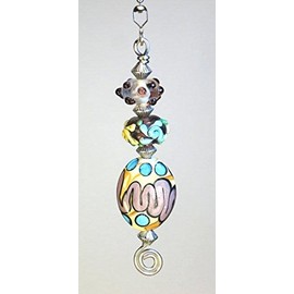 Purple Party Confetti Glass Ceiling Fan Pull Chain