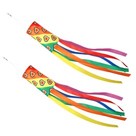 Jiusely 2 Pieces Rainbow Windsock, Colorful Spiral Windsocks Hanging Decoration, 100CM Windsock Flag for Outdoor Garden Patio Backyard Festival Celebrations Decoration