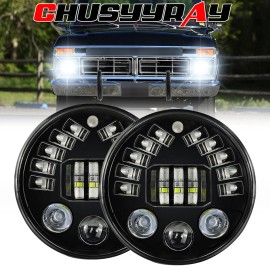 CHUSYYRAY NEW 7inch Round Headlights For TOYOTA LAND CRUISER FJ40 FJ60 J80 1965 1966-1985