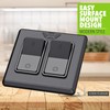 Leisure LED Modern Double SPST On-Off Switch with Bezel, 12-Volt,