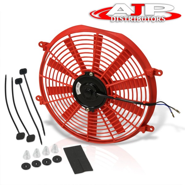 AJP Distributors 14" 12V 2250RPM Red Electric Engine Motor Intercooler
