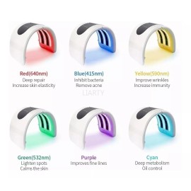 ForeverLily Maquina Facial De Led 7 Colores,para Cara Y Cuello Cosmético