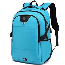 Laptop Backpack 17 Inch Water Resistant Backpacks Durable College Travel Daypack Anti Theft with USB Charging Port Best Gift for Men Women Boys Girls Students(17 Inch, Sky Blue)