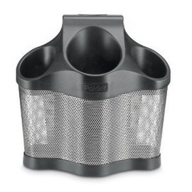 Polder Styling Station 9.5 in. H x 9.8 in. W x 5.8 in. L Black Stainless Steel