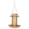 Hanging Bird Feeder Solar Powered Light Hollow Design Sturdy Stable