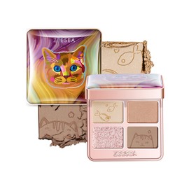 ZEESEA Fantasy Brilliant Animal Series 4-Color Eyeshadow British Shorthair (01 Milk Tea) 0.1 oz (3.5 g) Eyeshadow Palette