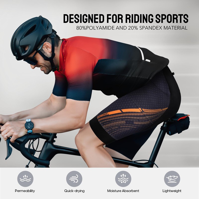 TOMSHOO Padded Cycling Shorts with Padding, Side & Back Pockets,