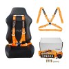 TANAKA UNIVERSAL ORANGE 4 POINT CAMLOCK RACING SEAT BELTS HARNESSES