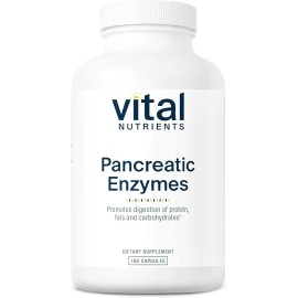 Vital Nutrients Pancreatic Enzymes Digestion Supplement 180 CAP, EXP 08/2027