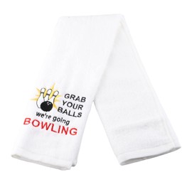 PWHAOO Grab Your Balls We're Going Bowling Hand Towel Bowling Decor Bowling Lover Gift (Grab Your Balls Towel)