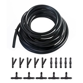 Flaconi 10 ft automotive hose, hose repair kit, windscreen washer hose with 15 pieces hose connectors, can be used in most vehicles in the windscreen washer system