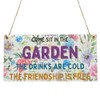 Second Ave Funny Sit in The Garden Wooden Hanging Rectangle