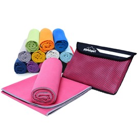 gipfelsport Microfibre Towel, Microfibre Towel Set, Beach Towel, Bath Towel, Large, Quick-Drying, for Sports, Beach, Travel, Outdoors, Camping, Lightweight, Thin, Small, 180 x 80 cm, Fuchsia