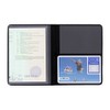 4 x ID Card Holder (Black, 4 Compartments) Red Blue