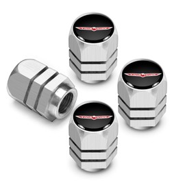 iPick Image for Jeep Trailhawk Logo in Black on Silver Hexagon Shape Aluminum Tire Valve Stem Caps